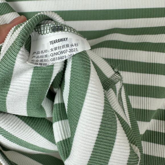 Hollister Ribbed Striped Scoop Neck Crop Top Womens S Retro Gilmore Y2K Preppy - Picture 4 of 7